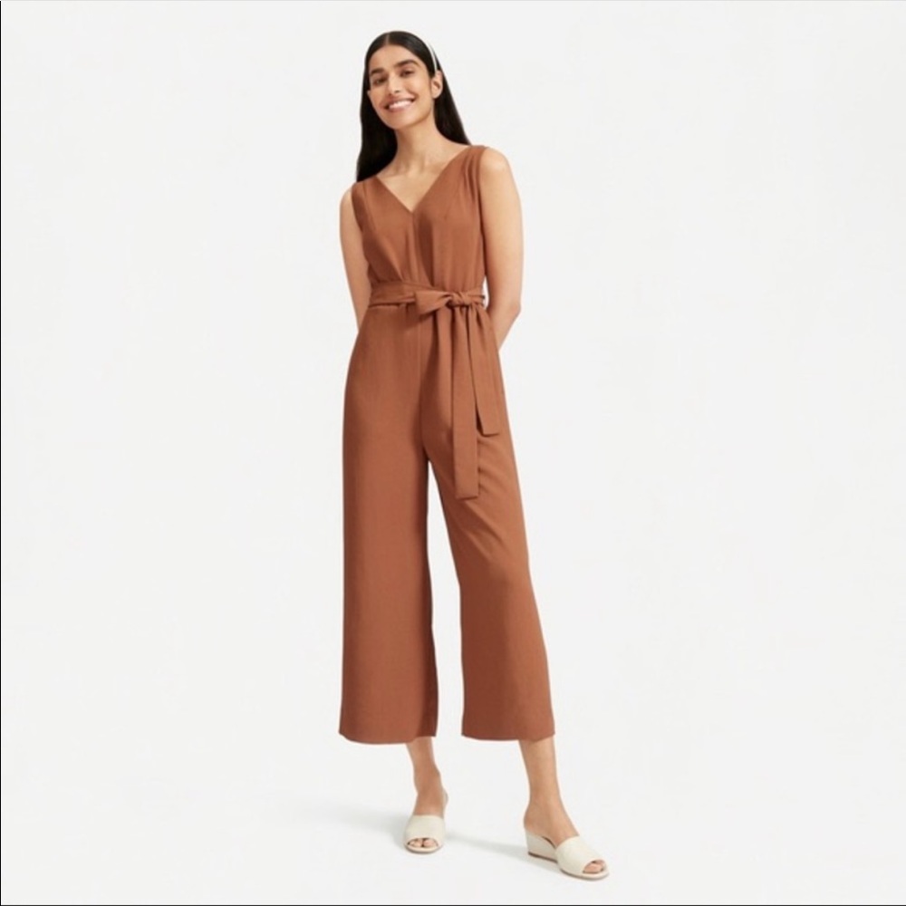 EVERLANE Japanese GoWeave Essential Jumpsuit Brown Size 2